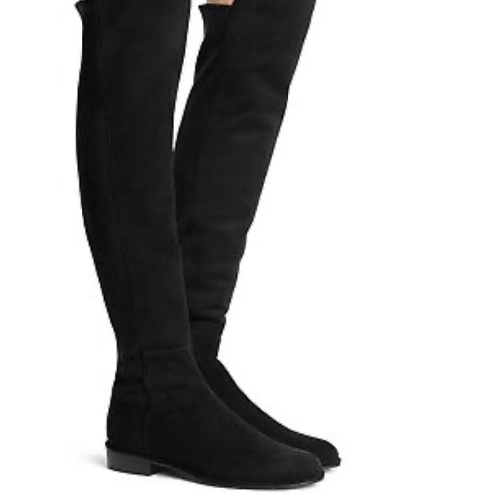 Authentic Stuart Weitzman Black Suede over-the-knee tall boot size 9